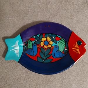 Colorful Fish-Shaped Mazatlan Pottery Decor